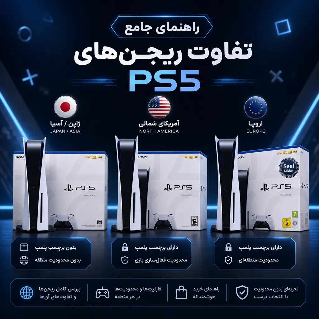 تفاوت ریجن های (پلی استیشن) PS5: راهنمای جامع انتخاب بهترین ریجن برای خرید در ایران
