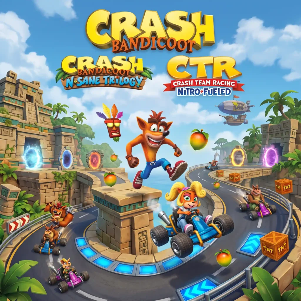 خرید اکانت قانونی Crash Bandicoot - N.Sane Trilogy + CTR Nitro Fueled برای PS4
